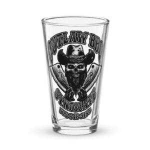 Outlaw pint glass