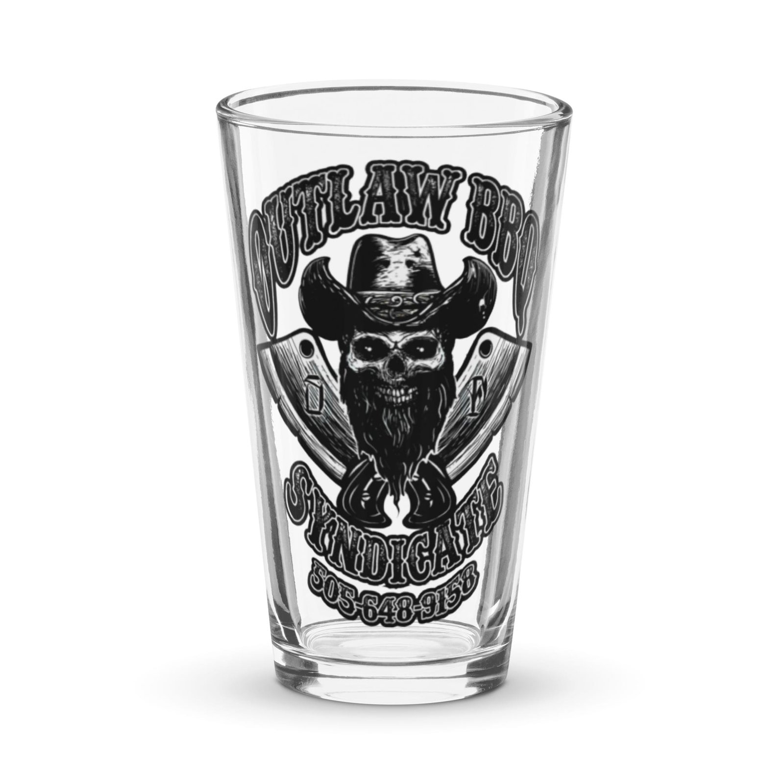 Outlaw pint glass
